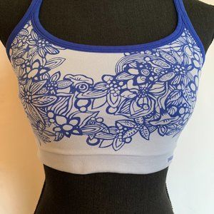 Patagonia Sports Bra Lt Blue/Royal Floral Sz L